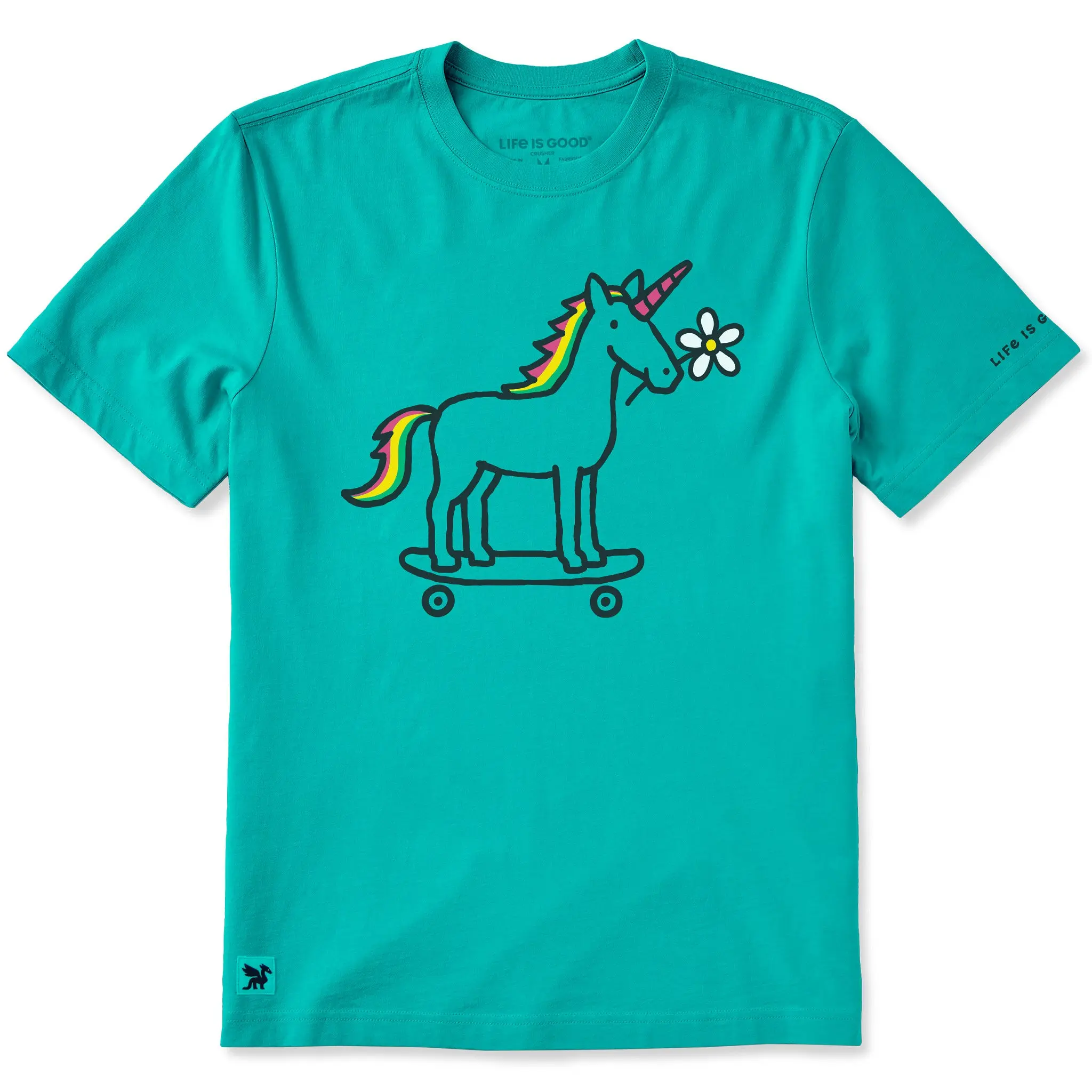 Men's Unicorn w Daisy Short Sleeve Crusher Tee