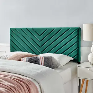 Modway Alyson Angular Channel Tufted Performance Velvet Full / Queen Headboard in Teal