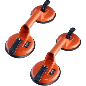 VEVOR Glass Suction Cup, 4.7 2 Pack 330 lbs Load Capacity, Vacuum Suction Cup with Aluminum Handle, Heavy Duty Industrial Suction Cup Lifter Tool for Glass, Granite, Tile, Metal, Wood Panel Lifting