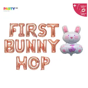First bunny hop balloon banner Easter Baby shower Balloons Decor Balloon Banner | Easter Party Bunny Balloons | Happy Easter Balloons Decor