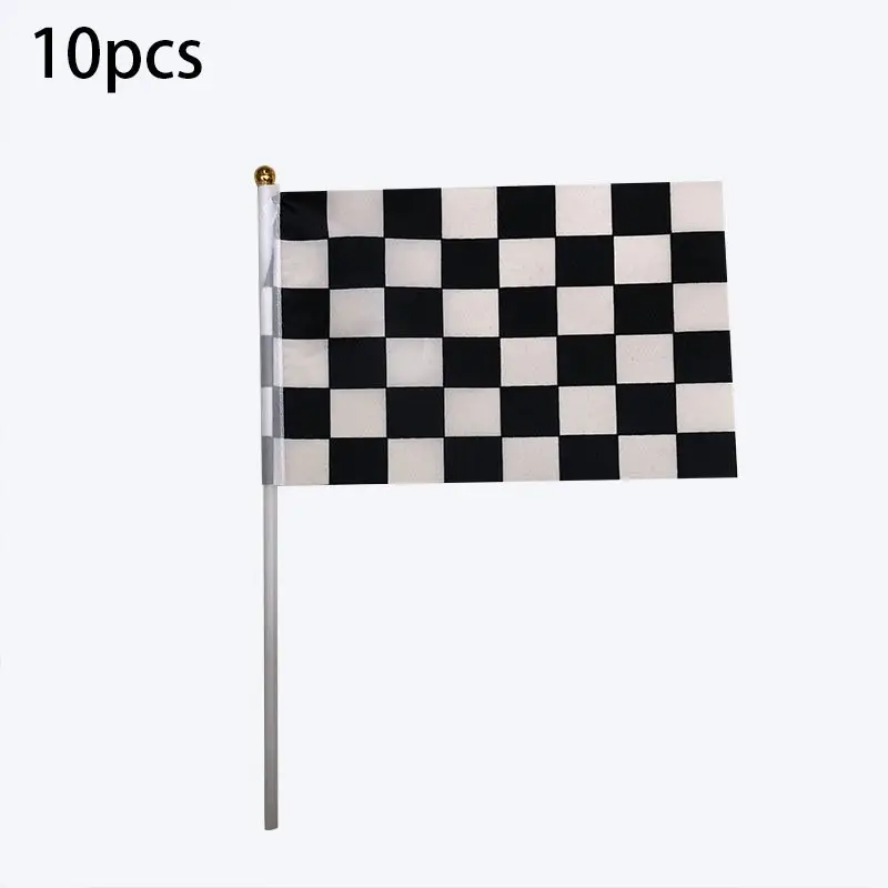 and Checkered Racing Flag, Finish Line Flag, Handheld Car Race Event Decoration Flag, Sports Cheer Flag