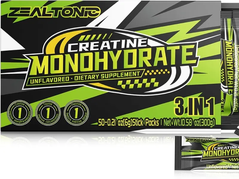 5000mg 99.9% Micronized Creatine Monohydrate Powder Stick Packs with 800mg of Taurine, and 200mg of L-theanine Supports Strength, Lean Muscle, & Recovery for Men & Women Creatine Packets 50 Servings