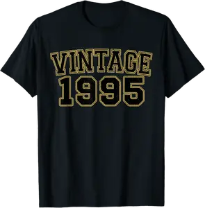 Birthday Gifts Vintage 1995 28th Birthday Gifts Black&Gold T-Shirt - Josephroycos Shop 48B0BRKYVTLB