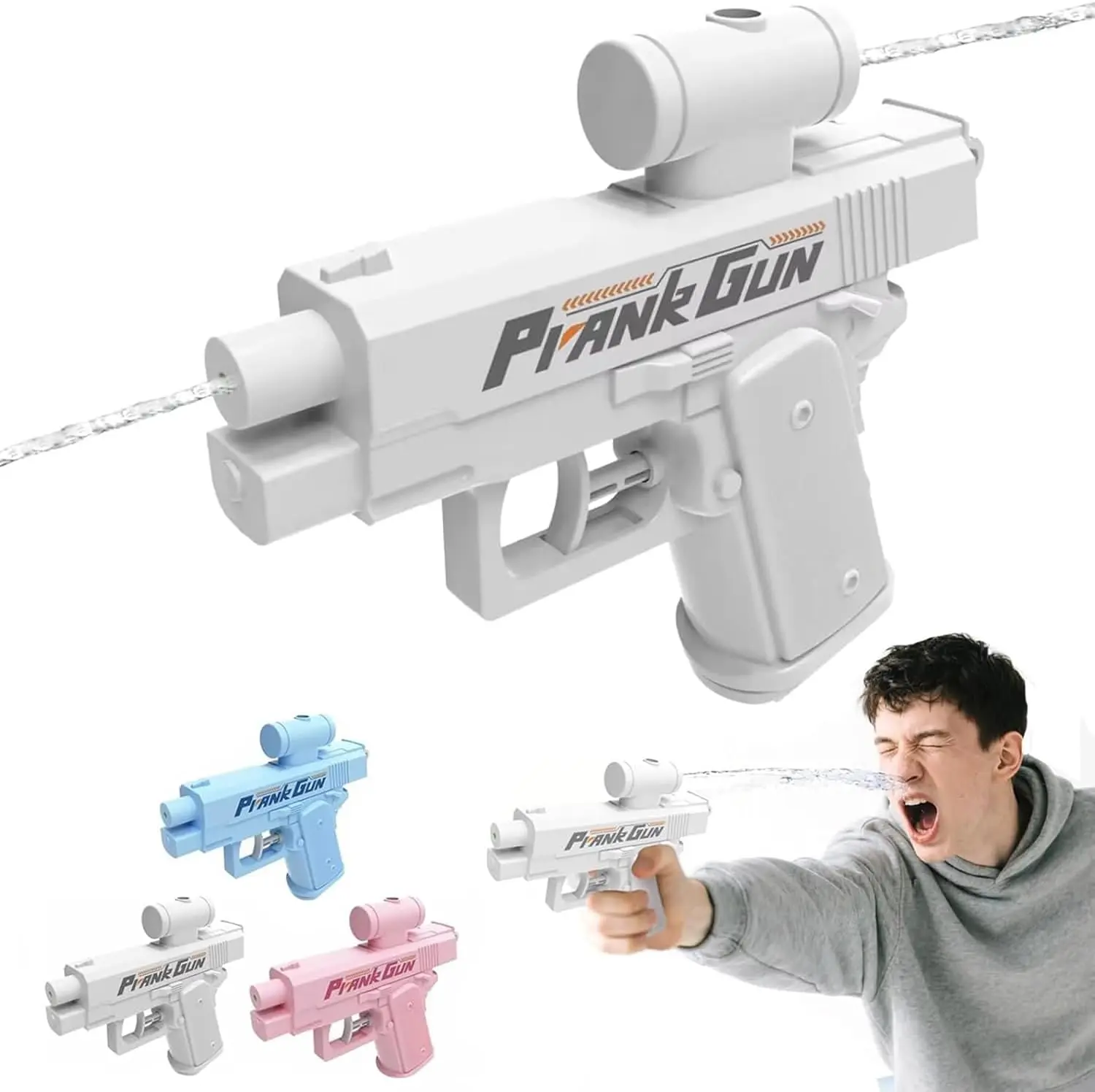 Prank Water Gun, 2025 Upgrade Prank Two-Way Water Gun, Reverse Pranks Surprise Waters Guns, Hilarious Novelty Toy for Parties & Summer Fun (White)