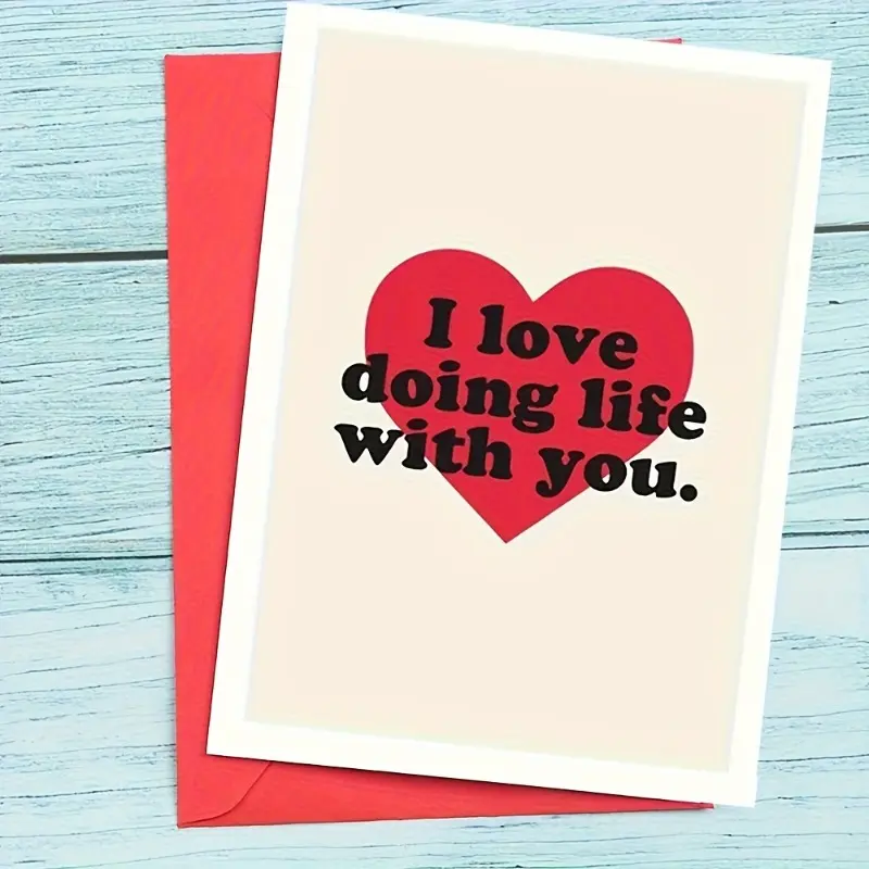 1pc "I love you, to spend the rest of my life with you" heart-shaped greeting card, Message Card, romantic Valentine's Day and anniversary card