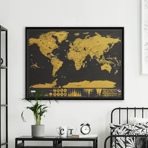 Luckies Scratch Map - Scratch Off World Map - Scratchable Travel Maps - Rub Off Poster - Wall Scratchable Maps - Detailed Europe & US States - World Travel Poster - Tube Included - Deluxe XLarge