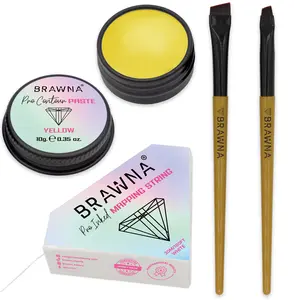 BRAWNA Pro PMU Mapping Kit for  Brows and Lips - Yellow Mapping Paste - White Brow Mapping String - Eyebrow Mapping Brush - Eyebrow tint & Lamination Supplies