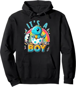 It's A Boy Gender Reveal Baby Shower Dinosaur Rainbow Dino Pullover Hoodie - Zofisteffen Shop 65B0D8JTCL9C