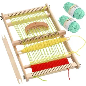 Wooden Multi-Craft Weaving Loom Large Frame 9.84 x 15.35 x 1.3inch, Tapestry Loom Wooden Weaving Loom Creative DIY Weaving Art for , Beginners and Expertsrt