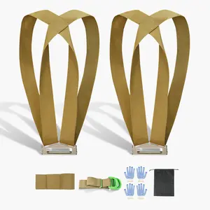 Two-Person Moving Straps Lifting System With Two Harness Straps, One Load-Bearing Strap And One Handheld Strap, Adjustable Shoulder Straps For Moving Furniture, Appliances And Mattresses, Durable Nylon Webbing, Easy To Use