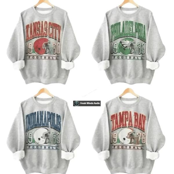 Vintage 90s All Teams Football Sweatshirt, Retro 90s Game Day Crewneck for Men & Women, Uniex Soft Cotton Hometown Football Shirt, Sport Graphic Menswear C