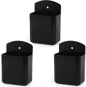 3 Packs Remote Control Holder Wall Mount, TV Remote Holder, Self Adhesive Controller Holder, Wall Pen Holder Storage Accessories for Home Office School -Black VACONICO
