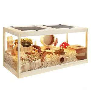 PROLEE Mesh Roof Hamster Cage Chewproof, 40"L x 20"W x 20"H Inches, 800 sq.in Large Hamster Cages and Habitats, Openable Top with Mesh Top Solid Built, Access for Hamster Gerbil Mouse