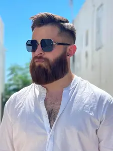 Men's Business Fashion Semi-rimless Sunglasses, Trendy Casual Double Bridge Sunglasses for Everyday Use, Fashion Accessories for Outdoor Activities