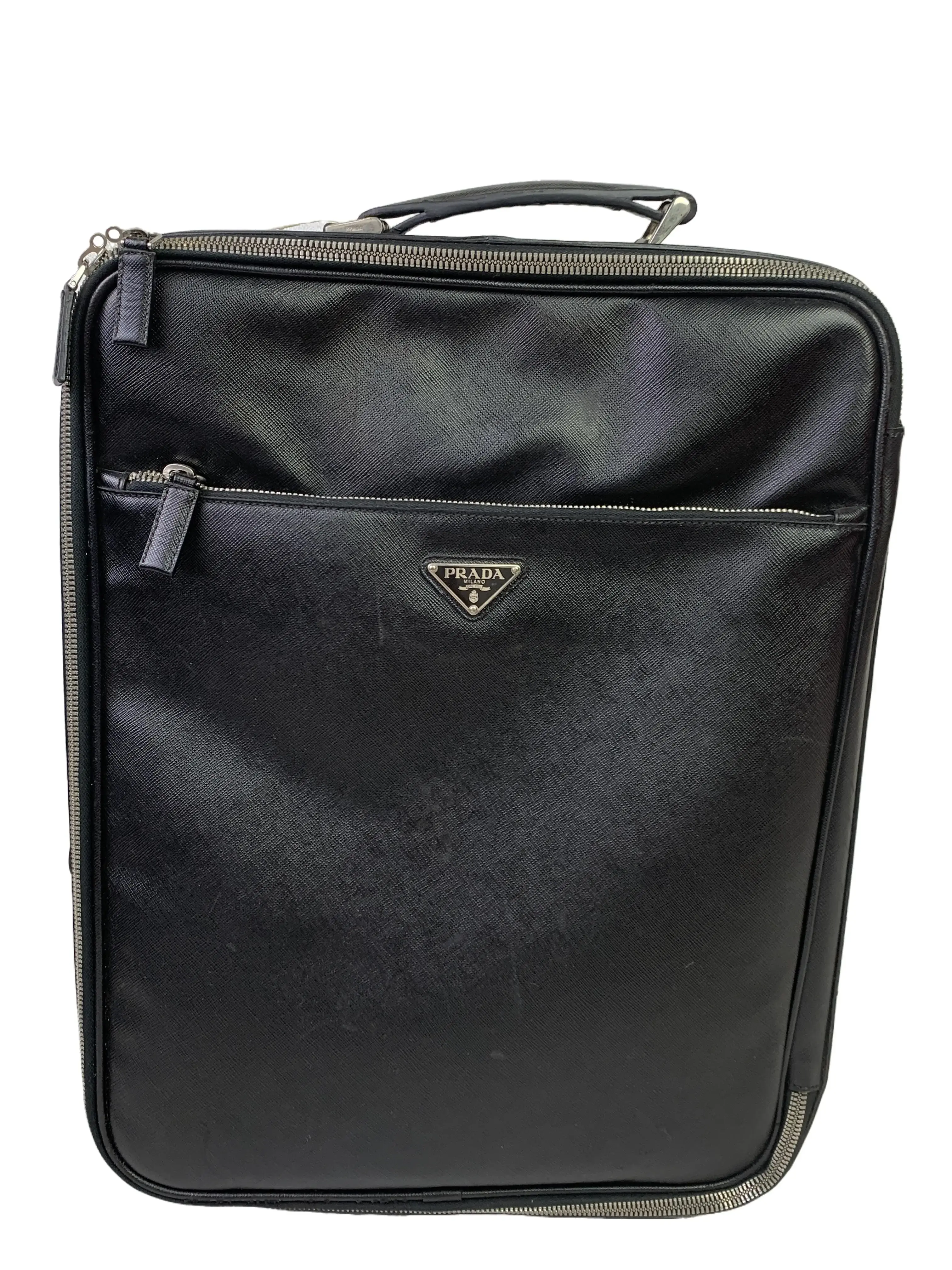 Pre-owned PRADA Saffiano Triangle Logo Rolling Luggage/zh03124230/4230