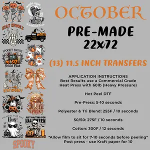 Dark Halloween Pre-Made 22x72 Hot Peel DTF Gang Sheet