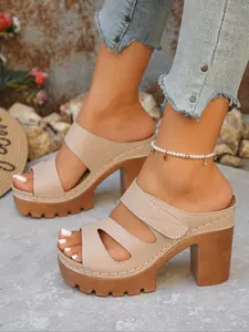 Women's Summer Casual Classy Elegant Stylish Chunky Wedge Heel Sandals, Rivet Hollow Out Thick Sole, Adjustable Buckle Strap, Comfortable Fashion Open Toe Shoes Wedge Platform