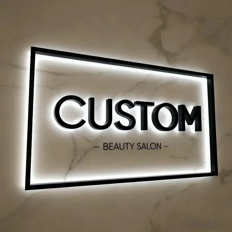 Custom 3D Business Logo Sign Large Personalized Illuminated LED Wall Signage Outdoor Backlit or Channel Letters for Storefront
