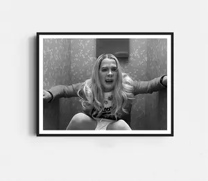 Funny Movie Poster – White Chicks Inspired Black and White Bathroom Wall Art for Trendy Restroom Decor and Playful Apartments