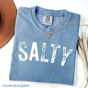 Comfort Colors Salty T-Shirt, Retro Summer Beach Tee, Women Favorite Top, Apparel, Today Shirts, Summer Outfits Gift For Women - TrendWear USA