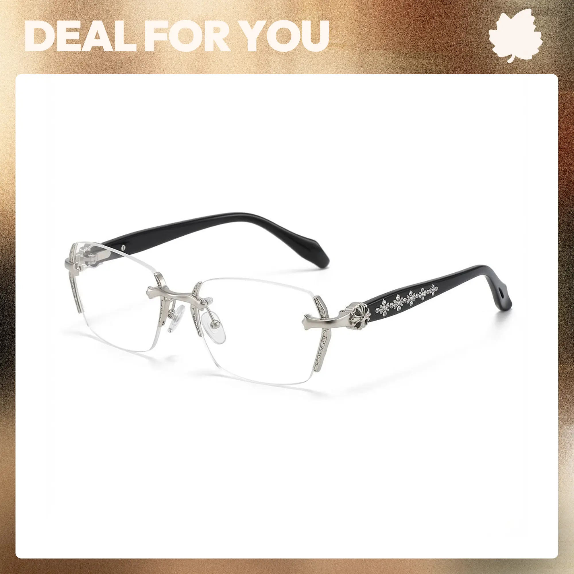 ZENOTTIC Rimless HD Blue Light Blocking Glasses - Diamond-Cut Edge Detail, Lightweight Metal Frame, Modern Rectangular Clear Lenses for Computer & Daily Wear - Unisex summerwins
