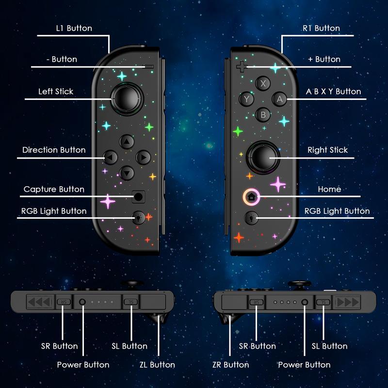Wireless Bluetooth Gaming Controller for Nintendo Switch/Switch 2, Ergonomic Thumbstick Gamepad with L/R Joysticks, Portable Console Accessories with Slide-Rail Connection, Gaming Controllers