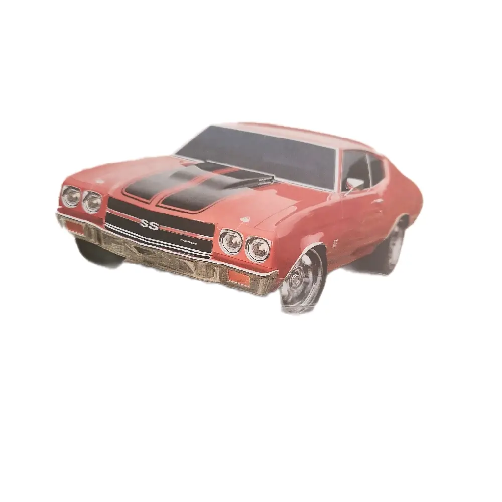 Classic Car Model - Red Chevrolet SS with Black Stripes and Chrome Details