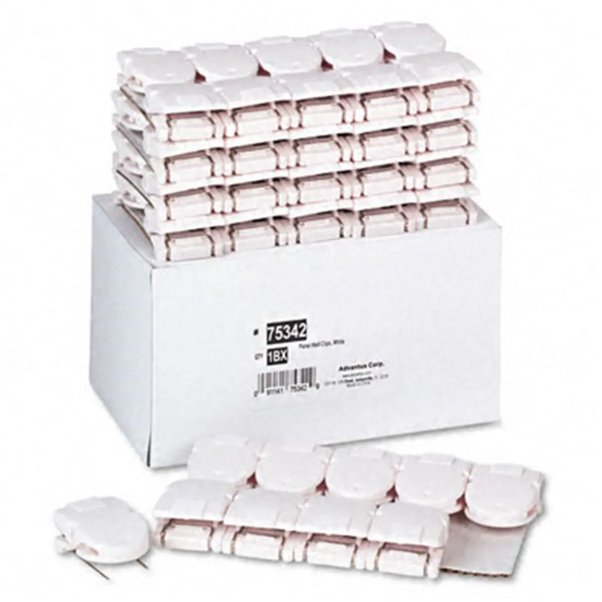 Advantus White Standard-Size Plastic Panel Wall Clips - 50-Pack Fabric Panel Attachment for Decorating, Holds Up to 40 Messages/Memos, Ideal for Personal Workspaces