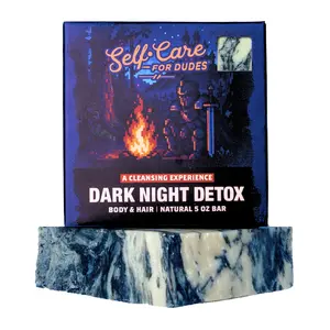 DARK NIGHT DETOX - Body & Hair Soap Bar For Men, Cleansing, Hand crafted in USA