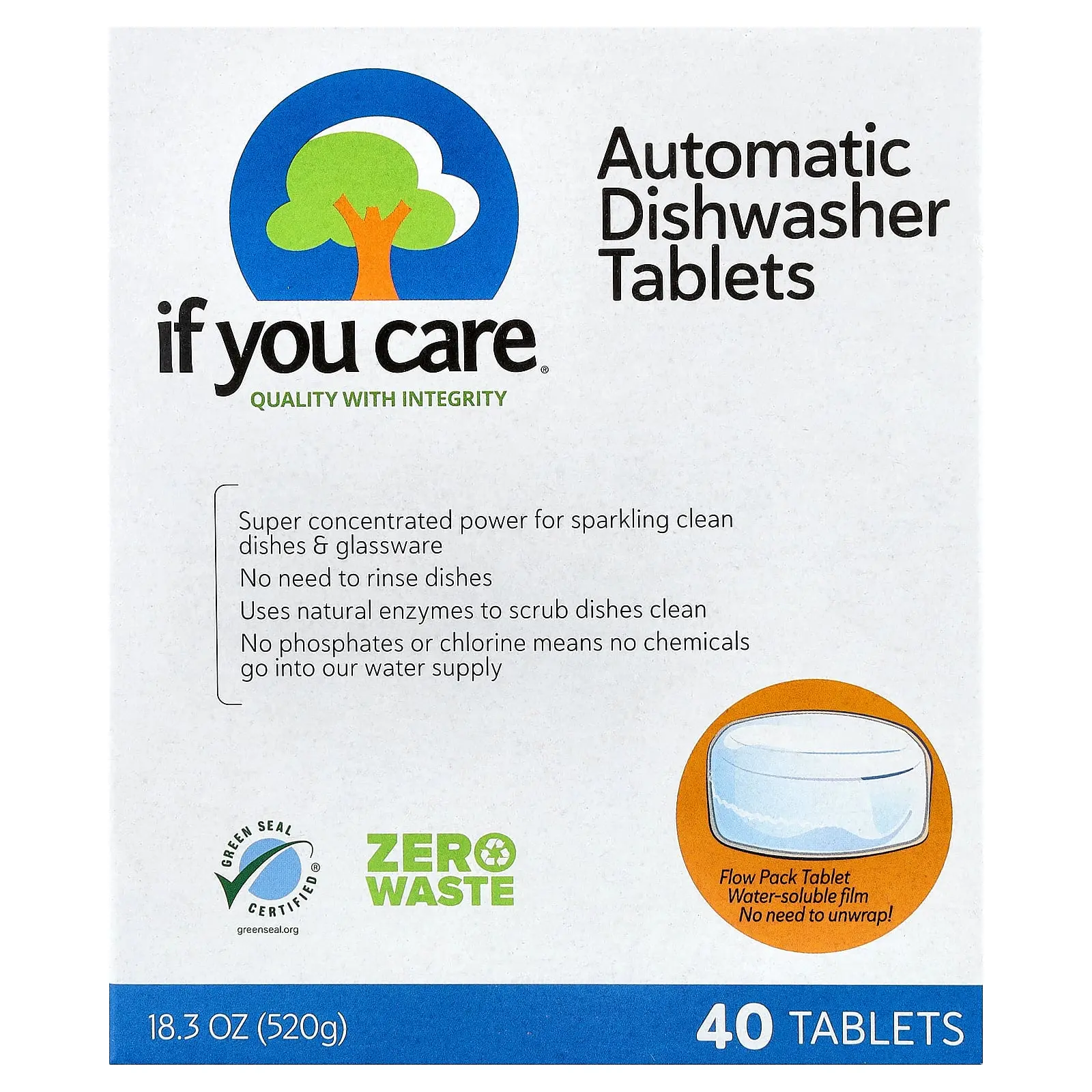 If You Care Automatic Dishwasher Tablets, 40 Tabs, 18.3 oz (520 g)