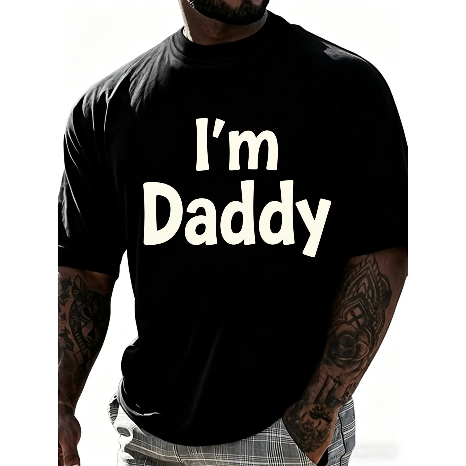 100% Cotton Men Father's Day I'm Daddy T-Shirt Clothing Streetwear