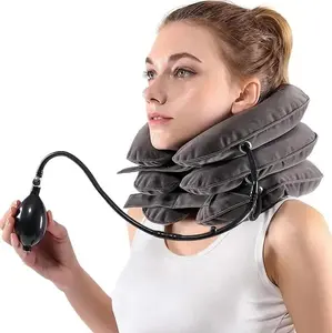 Adjustable Inflatable Cervical Traction Device for Instant Neck - Comfort Padded Support with Blue Valve, Ideal for Home & Office Use, Posture Improvement | Adjustable Design | Soft Padding, Neck Traction Device