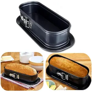 Oval Springform Pan 12 inch Non-Stick Baking Pan with Removable Bottom Quick Release Latch Black