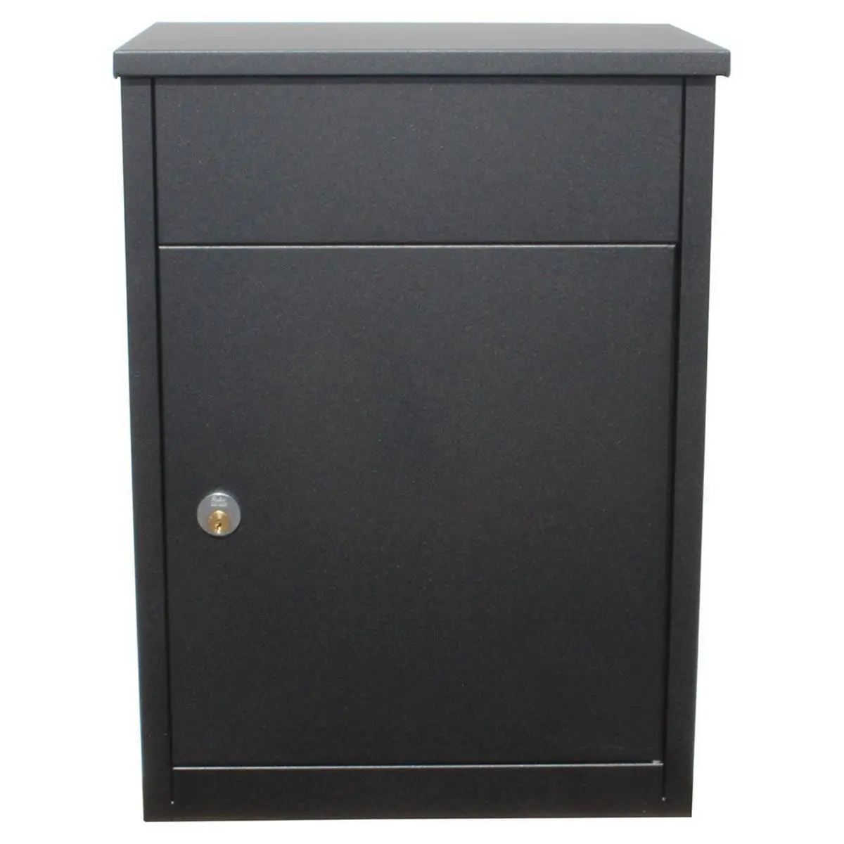 QualArc ALX-500-BK Allux 500 Galvanized Steel Wall Mounted Locking Mail & Parcel Box, Black