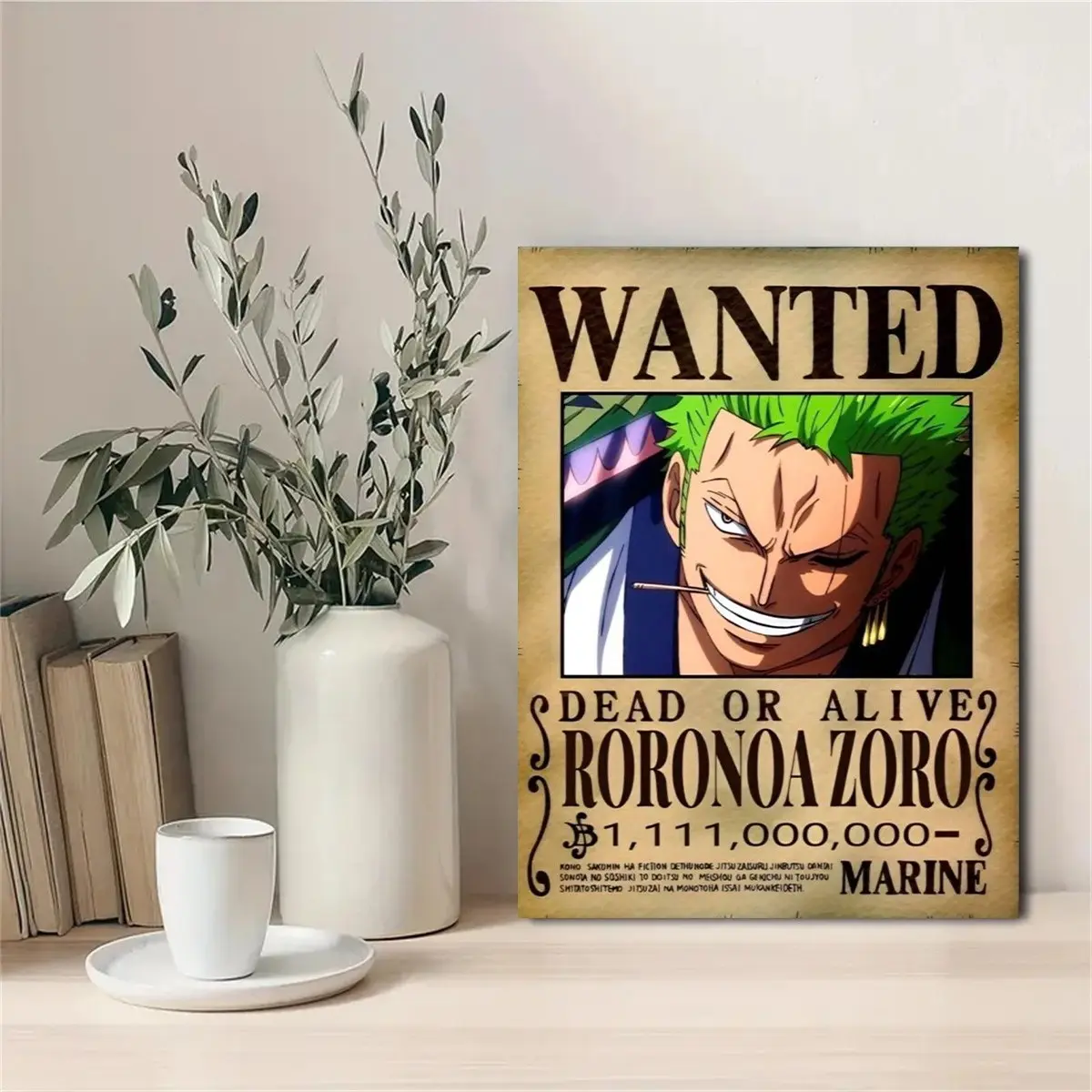 One Piece Wall Art Hanging Canvas, Frameless Decoration for Living Room Bedroom Office, Aesthetic Wall Decor, Adventure Theme Cartoon Poster Background, Decoration Items