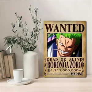 One Piece Wall Art Hanging Canvas, Frameless Decoration for Living Room Bedroom Office, Adventure Theme Cartoon Poster Background