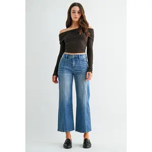 Mica Tummy Tuck Wide Crop Jeans