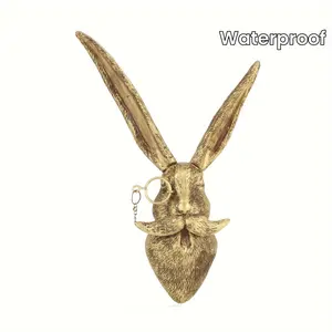 Home Decorative Waterproof Bronze Resin Animal Hanging Sculpture Sun Protection Animal Head Wall-Mounted Ornaments