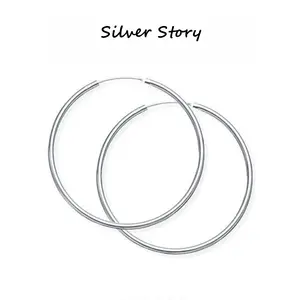925 Sterling Silver Large Hoop Earrings, Minimalist Thin Wire Silver Hoops, Hypoallergenic Earrings for Women, Classic Big Circle Earrings,Aesthetic Statement Hoops, Tarnish-Resistant, Suitable for Sensitive Ears, Perfect for Casual, Party,