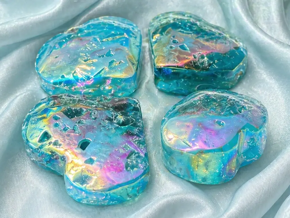 Blue Aura Druzy Sphalerite Heart