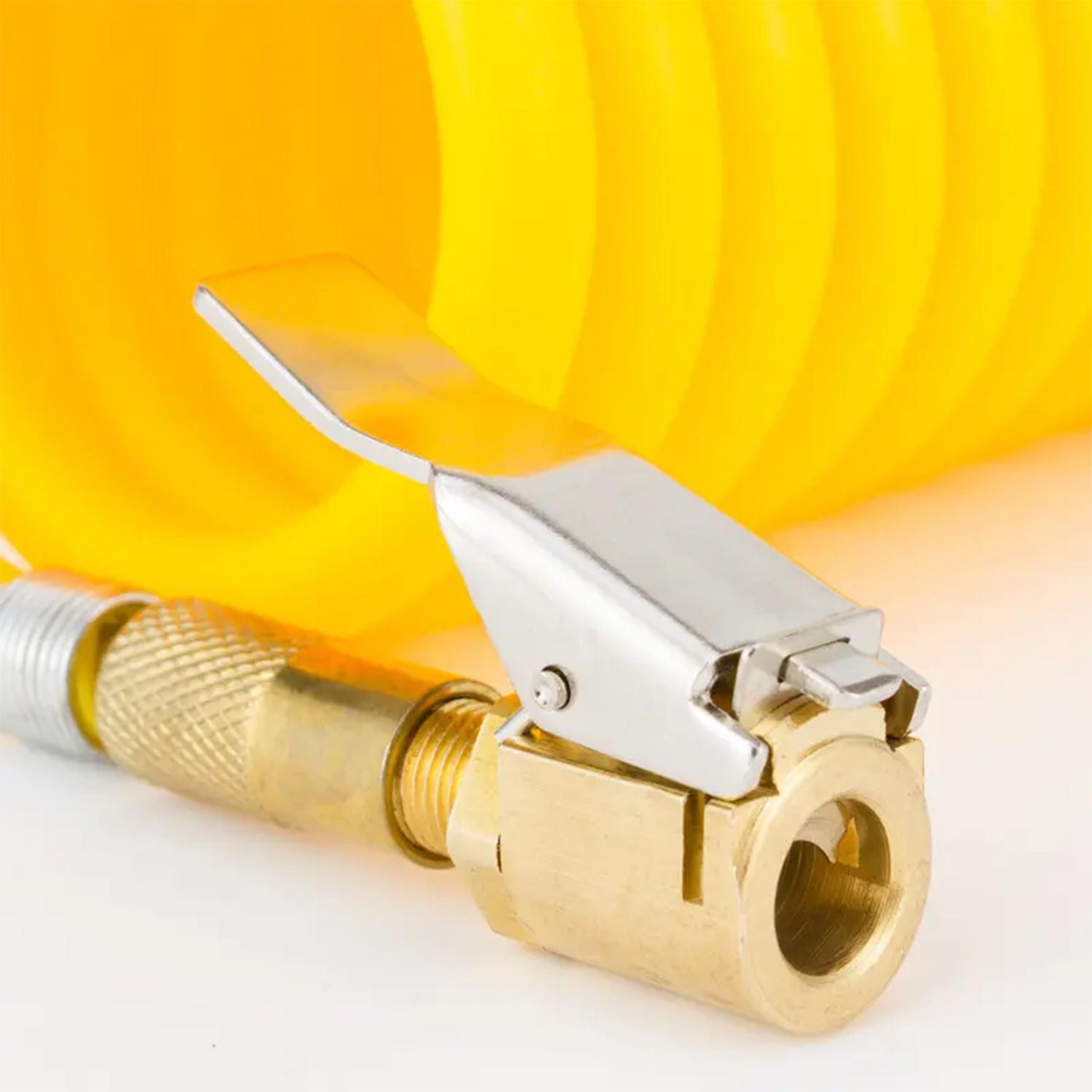 Tire Air Chuck with Clip Adapter, Brass Locking Tire Inflator Nozzle Adapter Connect,No Leakage Tire Chucks for Vehicle Inflator Compressor Pump Connect Accessories Tool 8mm