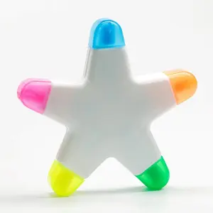 Brush Tip Highlighters - Creative Star Shape, Non-Toxic & Odorless, different Colors for Journaling & Coloring, Light Color Fluorescent Markers