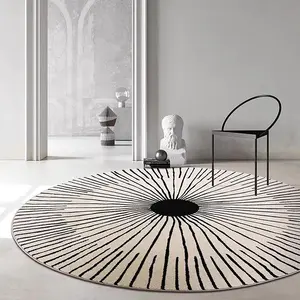 Round Abstract Art Pattern Floor Mat, Non-slip Soft Floor Carpet, Decorative Area Rug, Modern Abstract Rug for Home Living Room Bedroom, Home Decor