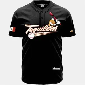 (BLACK) Tequileros De Jalisco Baseball Jersey, Mexico Jersey for Men Women Youth And Kids, Mexico Baseball Shirt, Hiphop Jersey, All-Over Print Baseball Jersey #2