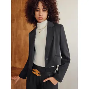 Cider [5 colors, size 2-10] Cropped Tailored Blazer