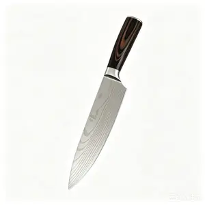 Premium Water Wave Damascus Look Chef Knife Stainless Steel Sharp Kitchen Knife Ergonomic W Profood Handleessional Culinary Knife Imitation Damascus Pattern Kitchen Chef Knife Water Ripple Blade Razor Sharp Cooking Knife