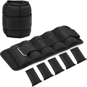 1 Pair Adjustable Ankle Weights, 2 4 6 8 10 lb Modularized  Weight Straps for Women Men, Weighted Ankle Weight Set with Removable Sandbags, 1-5 lb per Ankle Strap for Gym Yoga Jogging Walking