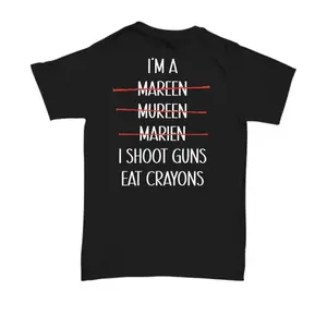 Marine funny crayon eating Back printed only t-shirt, best marine boyfriend or husband gifts from girlfriend