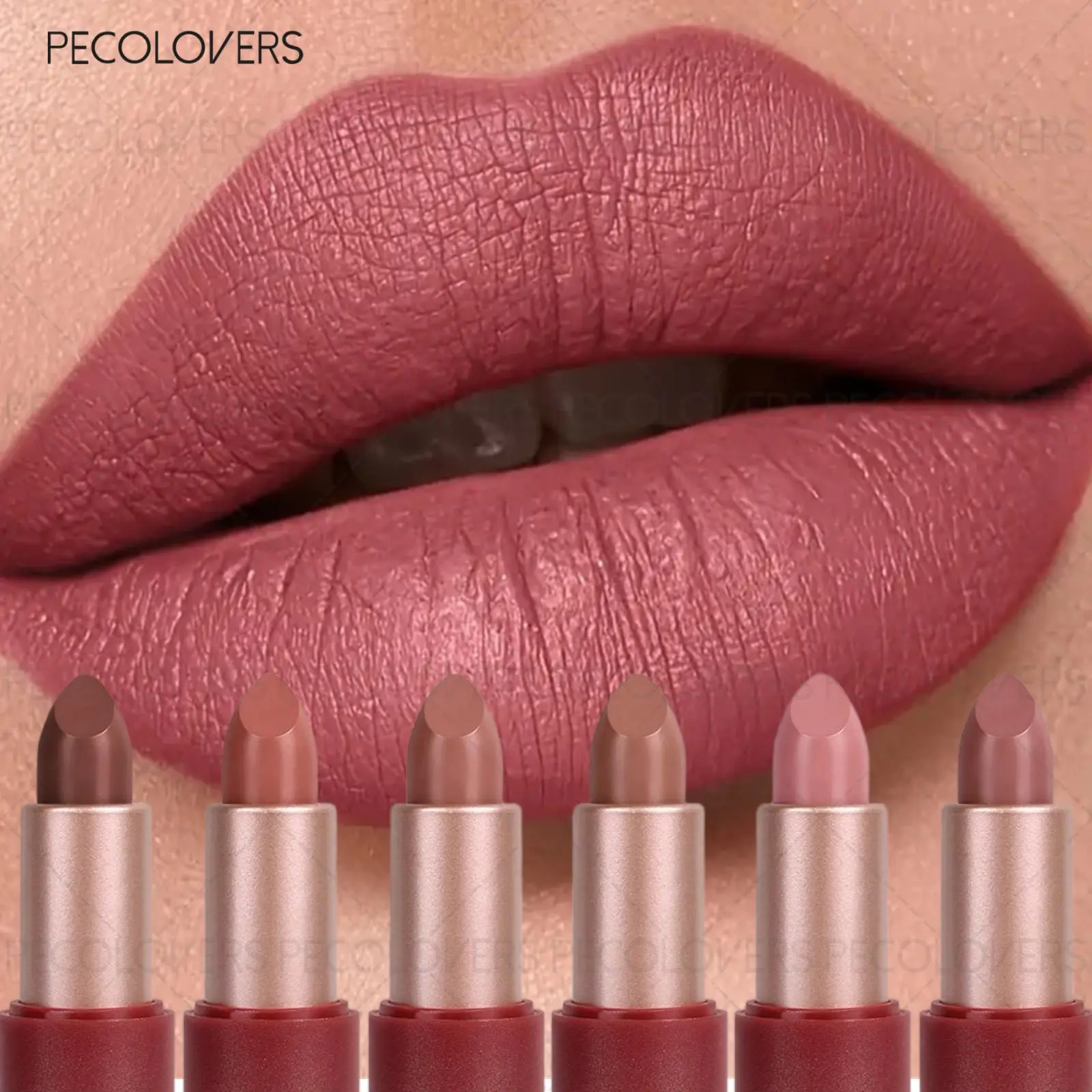 6pcs/set Matte Lipstick Set, Waterproof Longlasting, Non-stick Cup, Nude Lipstick, Essential for Autumn and Winter, Lipstick Set, Lipstick Cosmetic, Makeup Gift, Lip Products Makeup