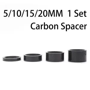 4PCS MTB Road Bike Bicycle Carbon Fiber Headset Fork Spacers Road Bike Handlebar Stem Washer Ring Front Fork Bicycle Accessories